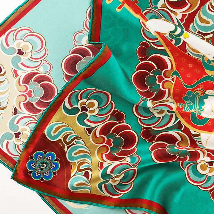 Buddha Stones Dunhuang rebote Pipa frescos voladores 100% bufanda de seda de morera chal Dunhuang de grado premium 6A