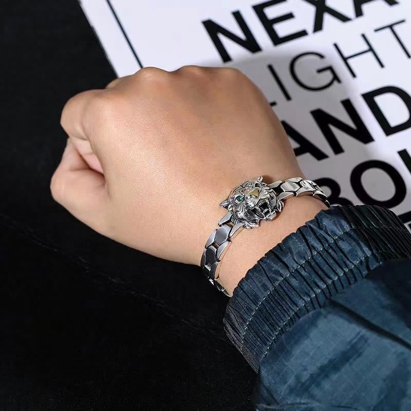 Pulsera curativa con diseño de cabeza de tigre de Buddha Stones