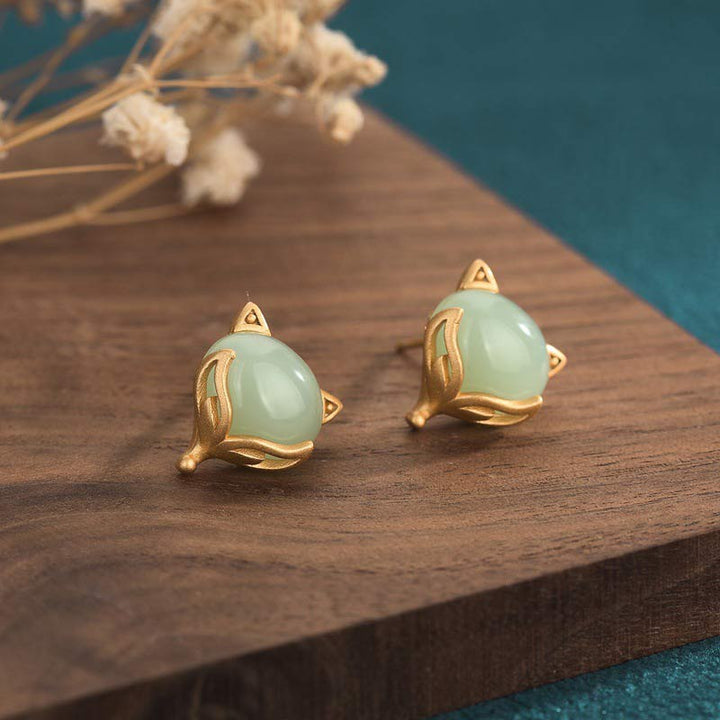Pendientes de la suerte de jade FengShui con Buddha Stones