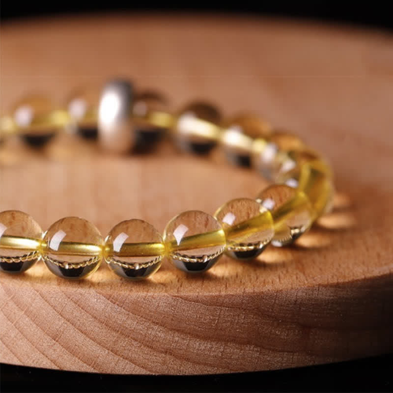 Pulsera de protección de citrino de Buda natal del zodíaco chino de plata de ley 925