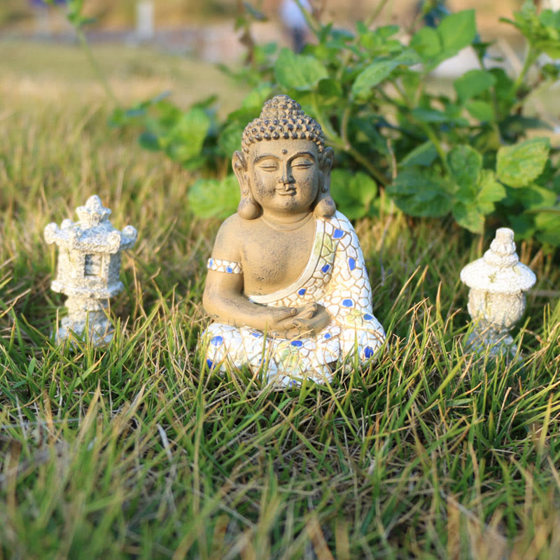 Estatua de resina de serenidad de Buda Zen meditando, decoración del hogar - image 6
