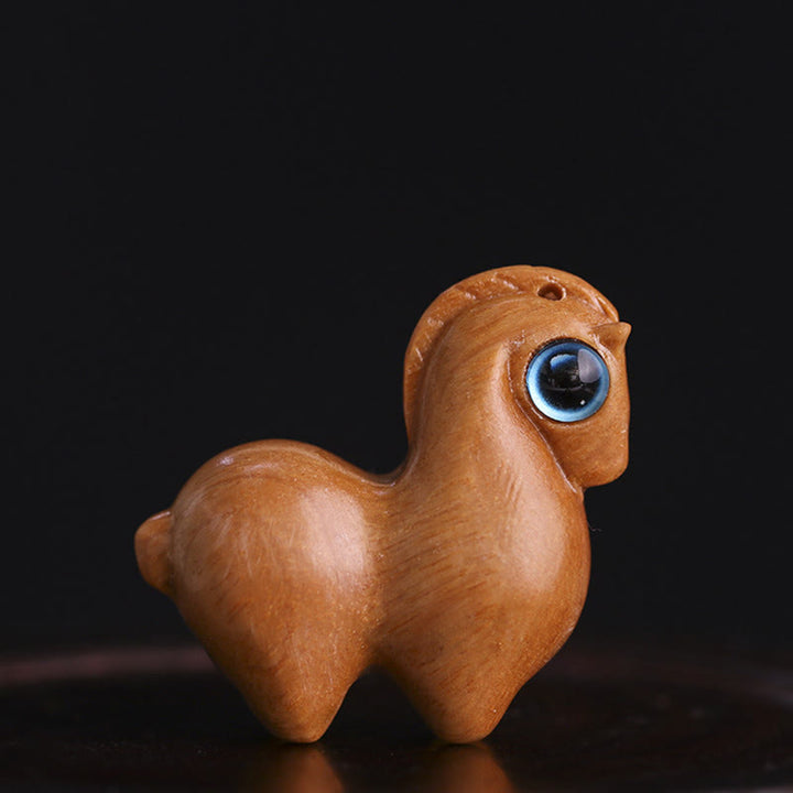 Buddha Stones, hoja pequeña, sándalo rojo, sándalo verde, Mini decoración de protección de caballo de la suerte