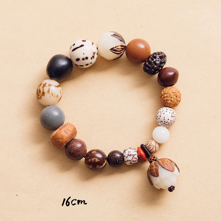 Pulsera Mala de muñeca de la paz de la sabiduría del loto de la semilla de Bodhi
