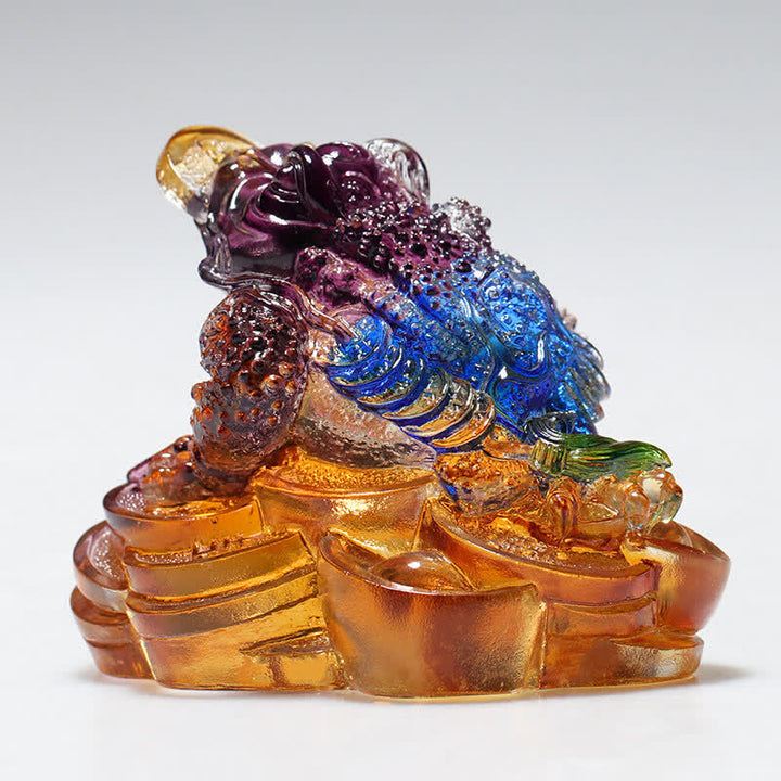 Feng Shui Rana hecha a mano Liuli Crystal Art Piece Riqueza Decoración de la Oficina del Hogar