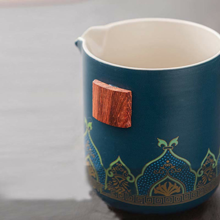 Tetera de cerámica de Gongfu chino con flores de Buddha Stones , bolsa portátil para juego de té de viaje al aire libre