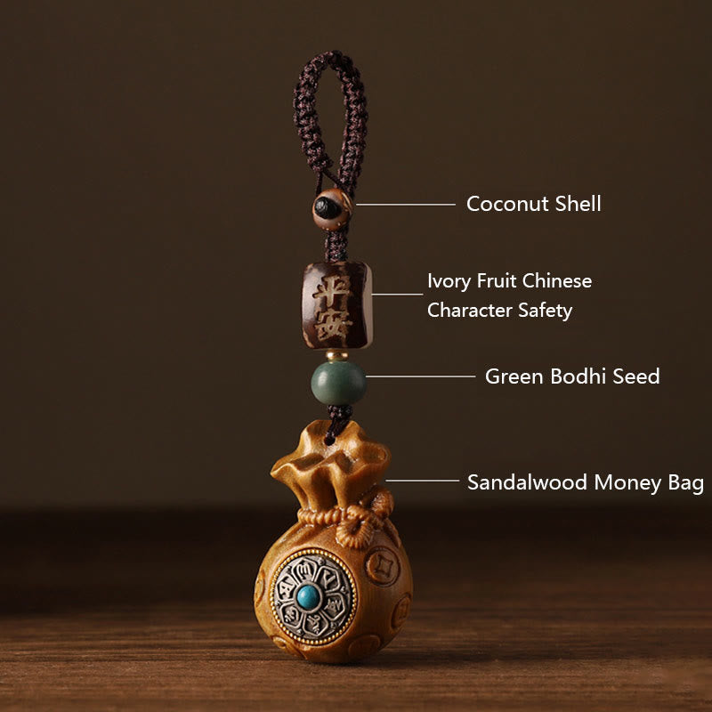 Buddha Stones, hoja pequeña, sándalo rojo, sándalo verde, bolsa de dinero, Om Mani Padme Hum, protección giratoria, decoración colgante - image 13