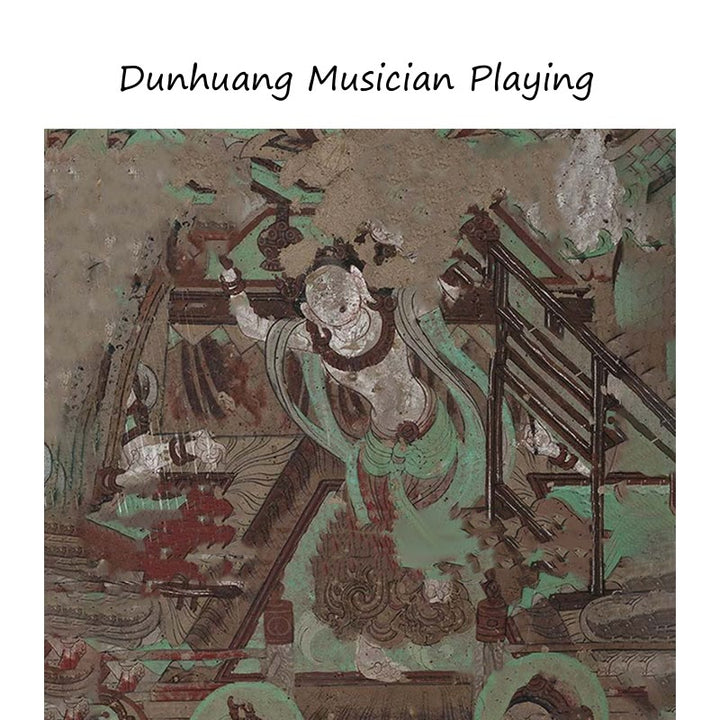 Buddha Stones Dunhuang Músico tocando frescos 100% bufanda de seda de morera Mantón de seda Dunhuang de grado premium 6A