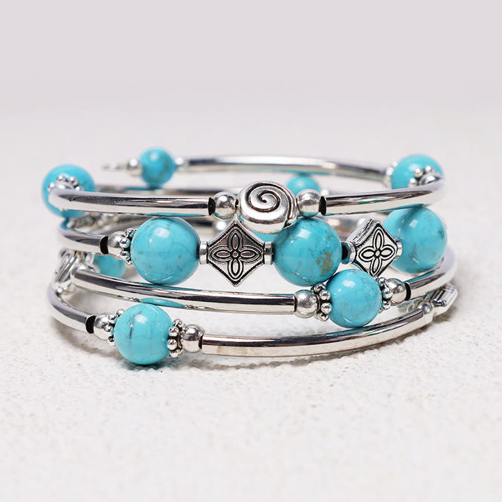 Pulsera de equilibrio de turquesa tibetana con Buddha Stones