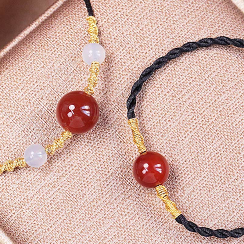 Buddha Stones, ágata roja Natural, Calcedonia, autoaceptación, cadena de confianza, pulsera, collar, colgante