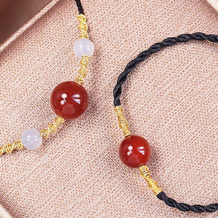 Buddha Stones, ágata roja Natural, Calcedonia, autoaceptación, cadena de confianza, pulsera, collar, colgante