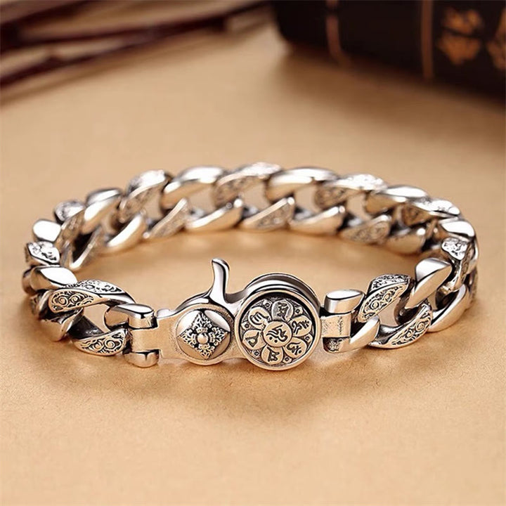 Pulsera de creatividad con Buddha Stones Tíbet Om Mani Padme Hum doble Dorje Vajra - 22 cm se ajusta a una circunferencia de muñeca de 20-21 cm. - image 0