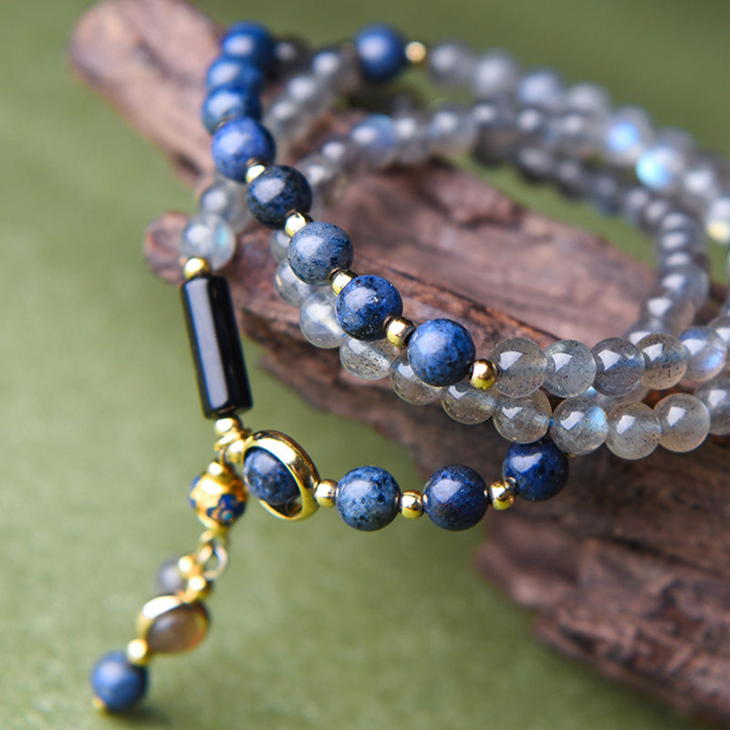 Pulsera Positiva Curativa Calma Lazurita Piedra Lunar
