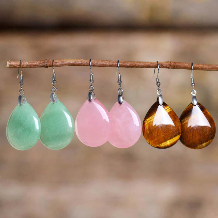 Pendientes colgantes curativos de aventurina natural con Buddha Stones