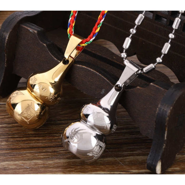 Colgante de collar de acero de titanio con símbolo de Yin Yang tibetano, Buddha Stones, armonía de calabaza - image 10