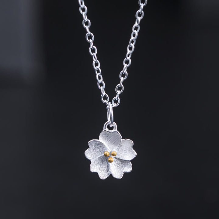 Colgante de plata de ley 925 con Buddha Stones , flor de cerezo, bendición de flores - Flor de cerezo - image 0