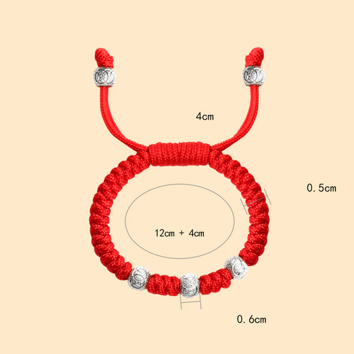 Pulsera para niños trenzada hecha a mano con Buddha Stones , Plata de Ley 925, nudo King Kong, hilo rojo multicolor - image 8