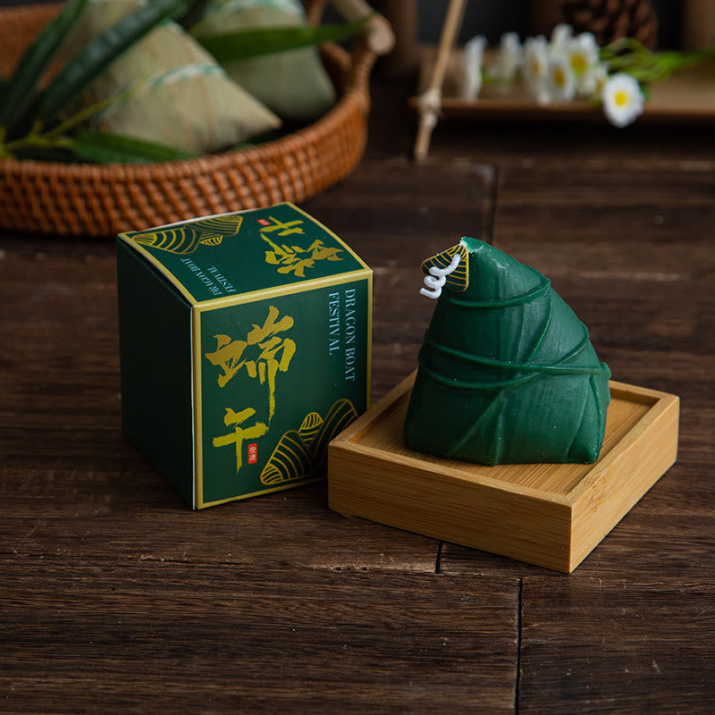 Vela perfumada con patrón Zongzi del Festival del Barco del Dragón de Buddha Stones , regalo para familiares y amigos