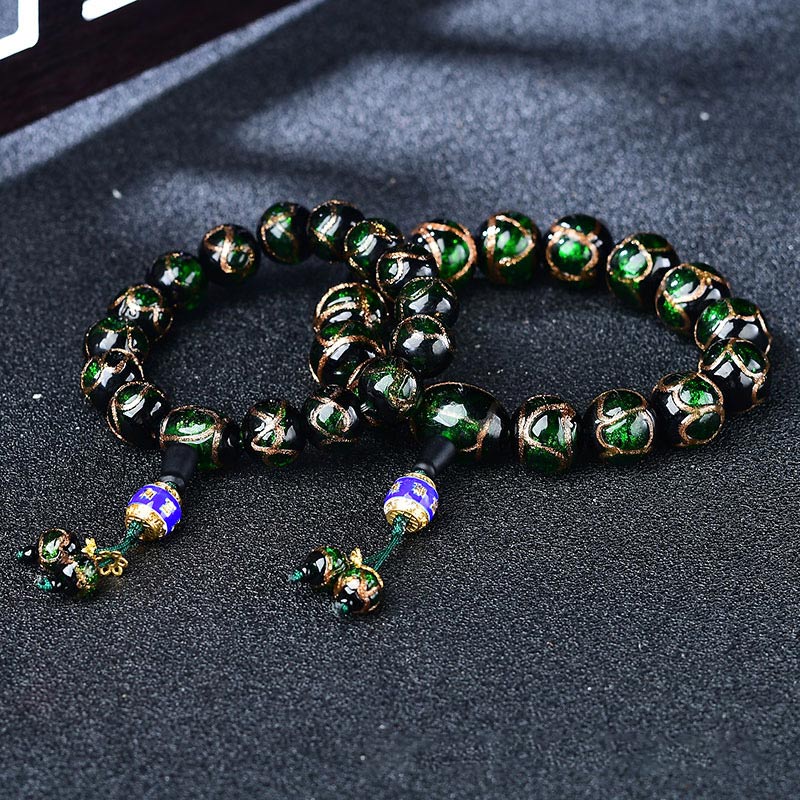 Pulsera curativa de ágata de vena de dragón tibetano