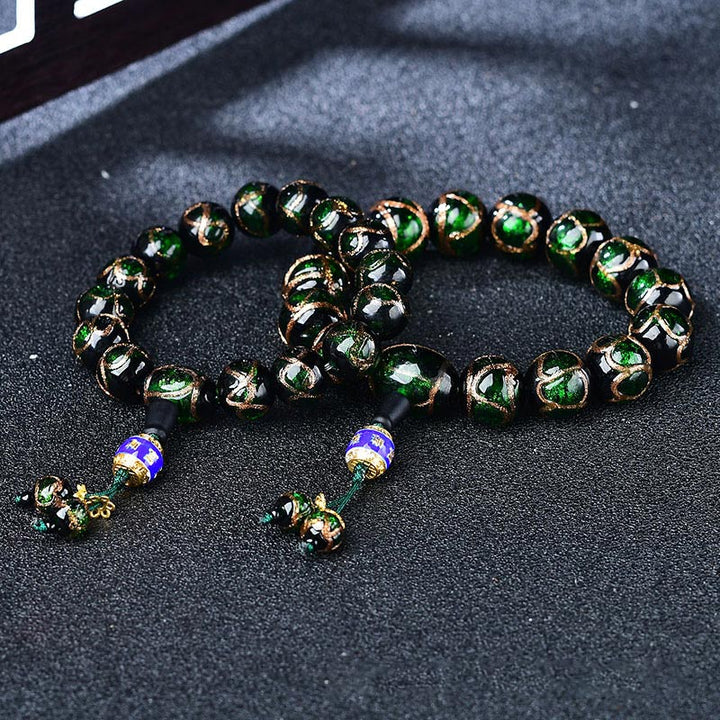 Pulsera curativa de ágata de vena de dragón tibetano