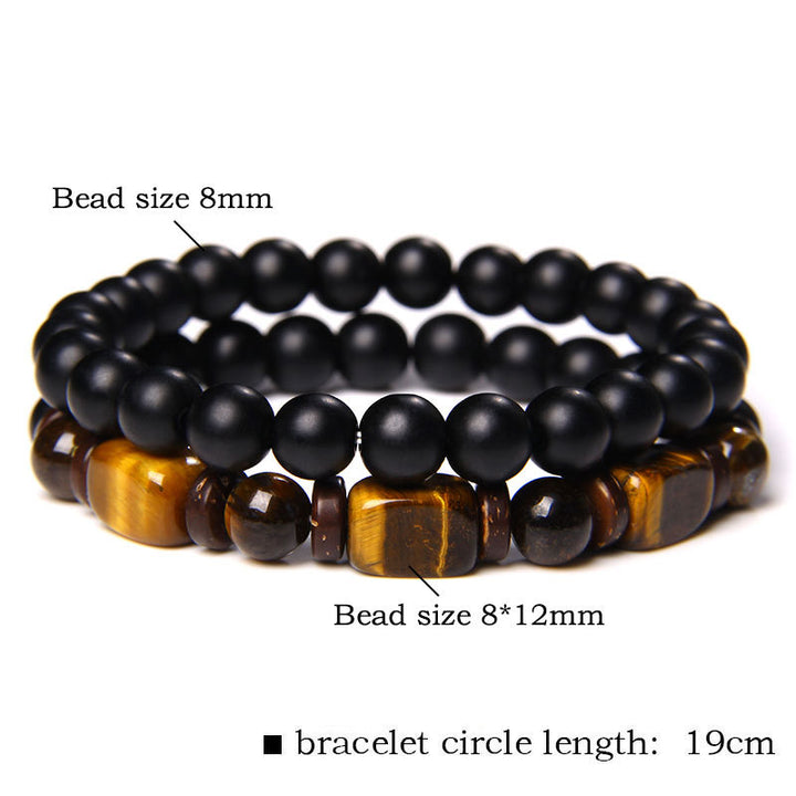 Pulsera Courage de hematita con piedra esmerilada de ojo de tigre de Buddha Stones