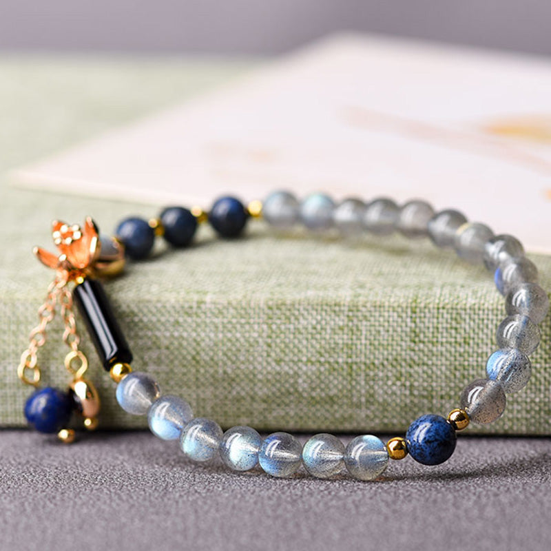 Pulsera Positiva Curativa Calma Lazurita Piedra Lunar