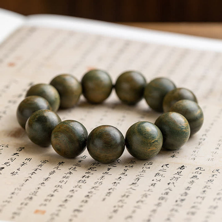 Pulsera de curación calmante de sándalo verde tibetano