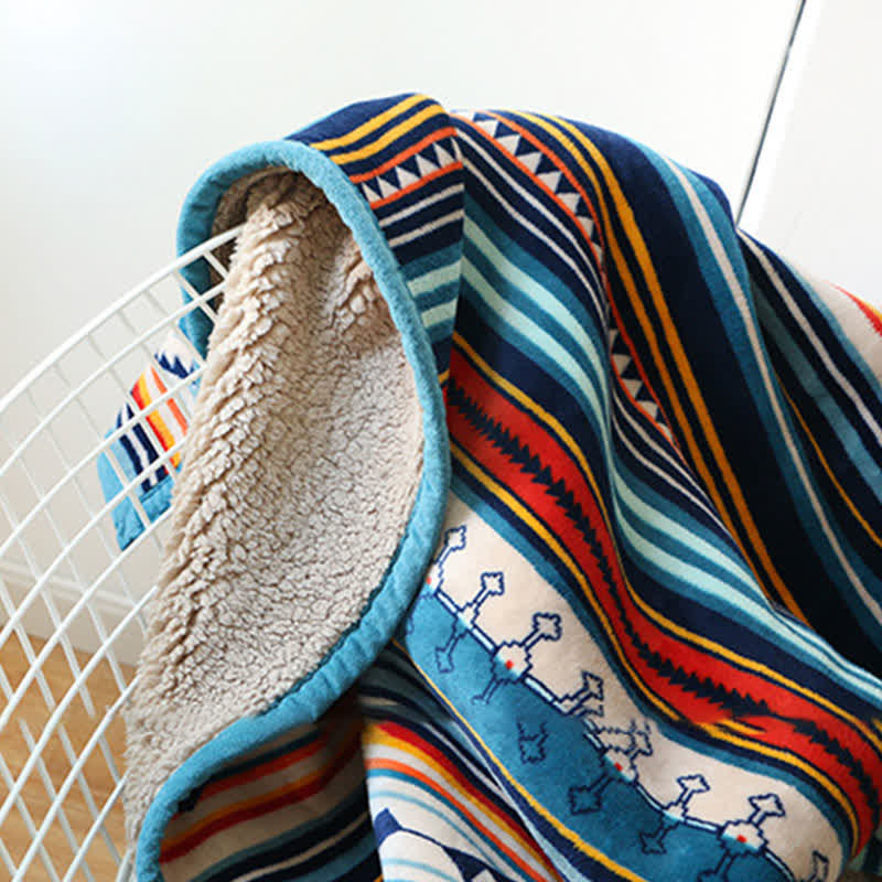 Manta de cama suave y cálida geométrica - image 6