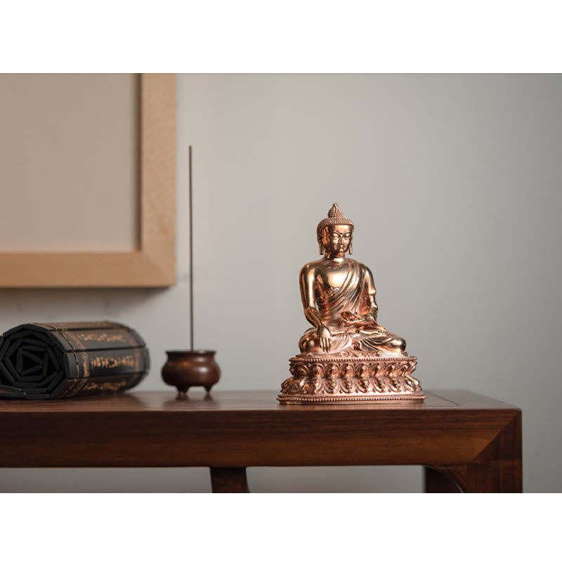 Estatuilla de Buda Gautama Shakyamuni, estatua de cobre de serenidad, decoración del hogar - image 9