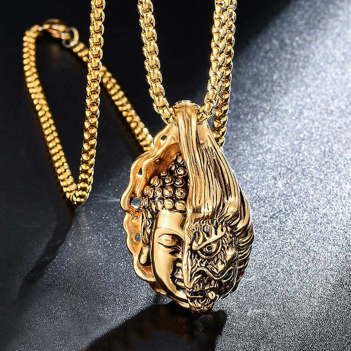 Collar Poderoso Buddha Stones Mitad Buda Mitad Diablo