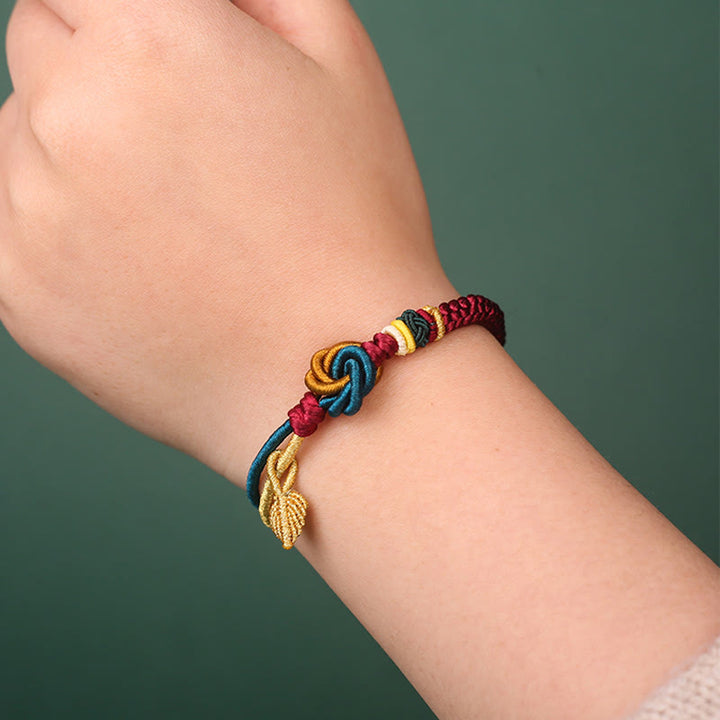 Pulsera de cuerda de la suerte con nudo de mandala hecha a mano tibetana con Buddha Stones - image 1