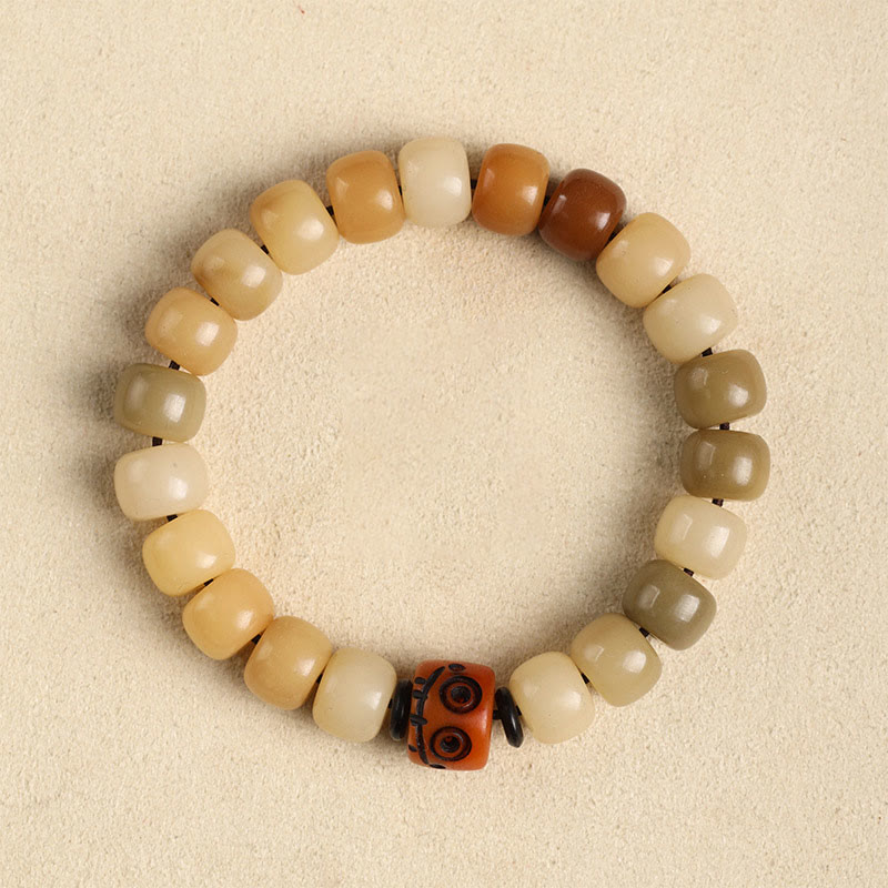Buddha Stones Semilla Bodhi Natural El Señor del Bosque Cadáver Om Mani Padme Hum Pulsera de Sabiduría