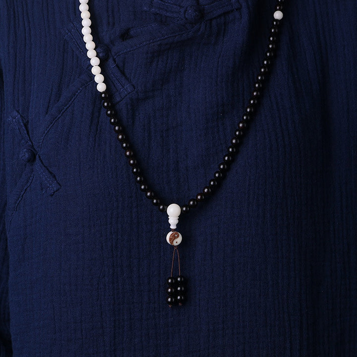 Collar Protección YinYang Ébano Buddha Stones Mala