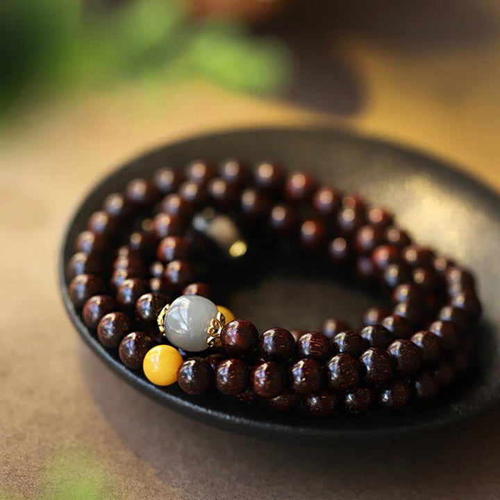 Pulsera de plata de ley 925 con Buddha Stones , hoja pequeña india, sándalo rojo, jade gris hetiano, ámbar, estrella dorada