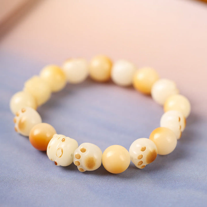 Pulsera de la paz con Buddha Stones, semilla de Bodhi Natural, sándalo, cabeza de gato bonita de la suerte, garra de pata - image 15
