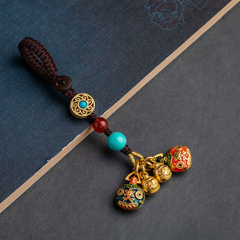 Buddha Stones, oro, bestia tragadora, familia, suerte, llavero de coche, decoración colgante para teléfono