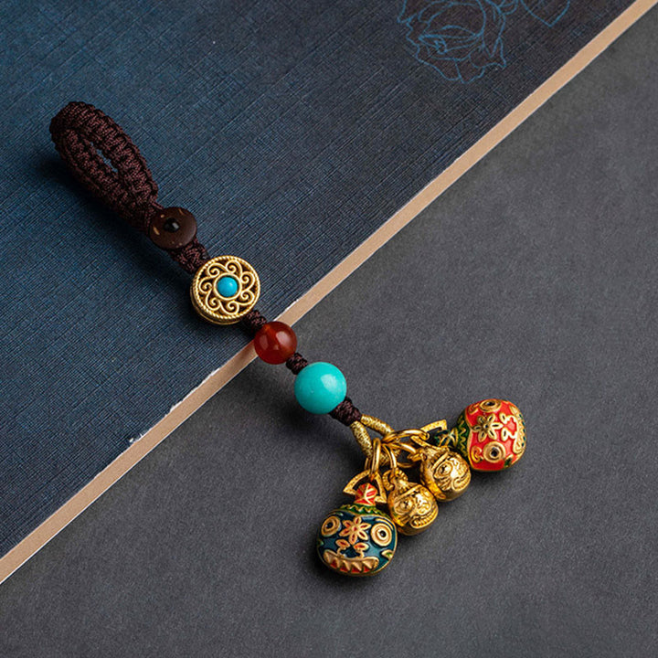 Buddha Stones, oro, bestia tragadora, familia, suerte, llavero de coche, decoración colgante para teléfono