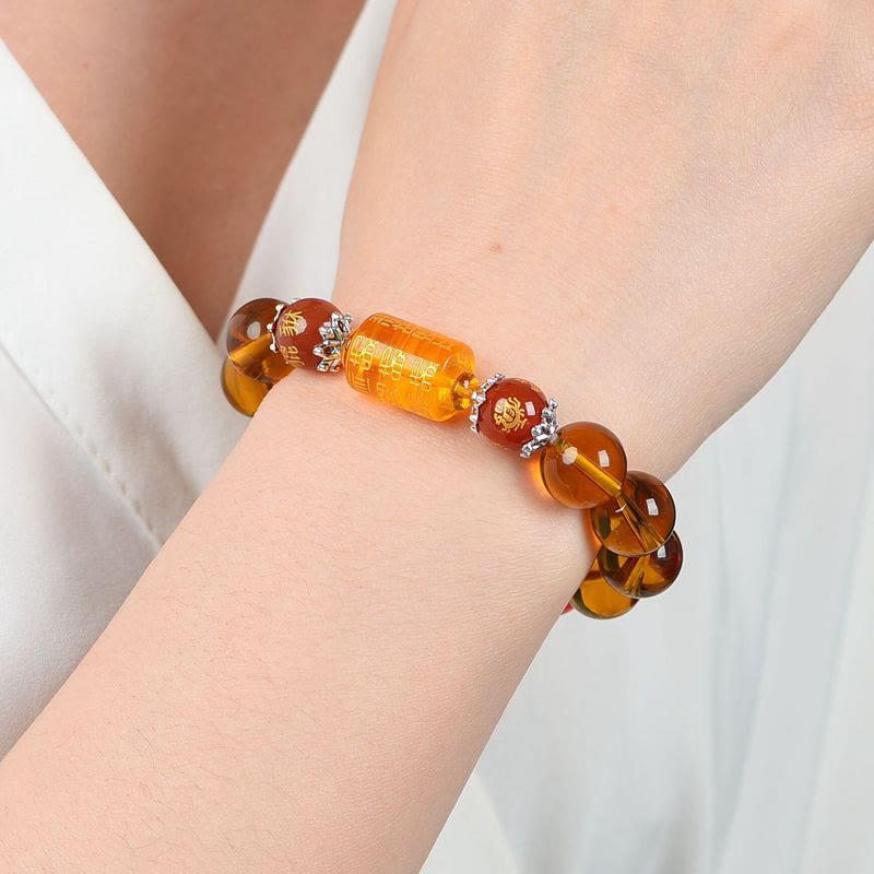 Pulsera de la felicidad de la fortuna con citrino natural de Buddha Stones