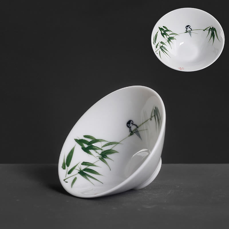 Buddha Stones Vintage ciruela orquídea bambú crisantemo loto pez Koi taza de té de cerámica tazas de té Kung Fu