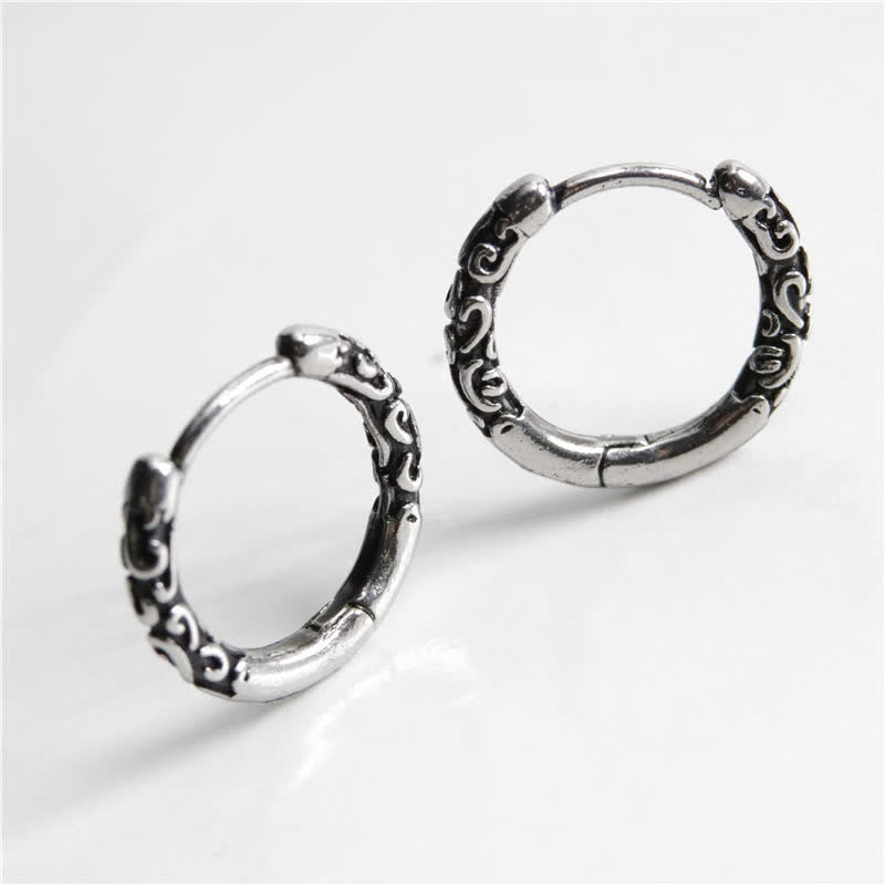 Pendientes de equilibrio de acero titanio con aro celta vikingo de Buddha Stones