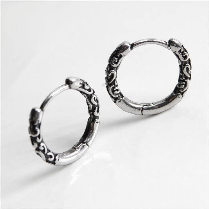 Pendientes de equilibrio de acero titanio con aro celta vikingo de Buddha Stones