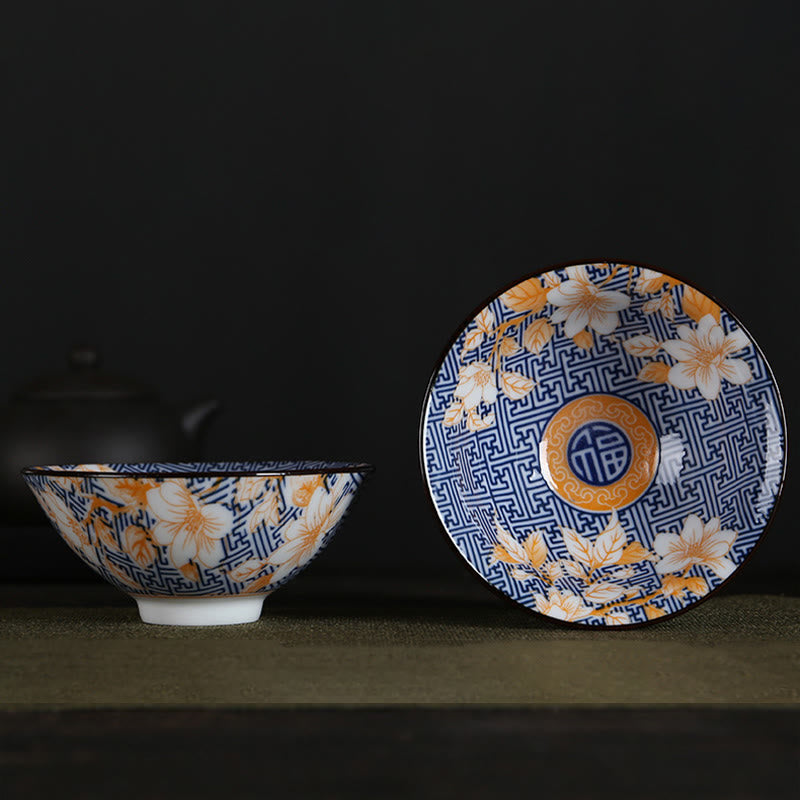 Taza de té de Buddha Stones, flores, carácter Fu, montañas, loto, flores de cerezo, taza de té de Kung Fu