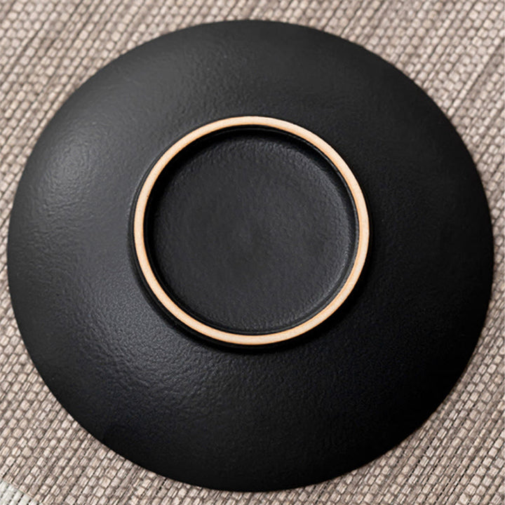 Taza de té de cerámica con gradiente de olas del mar, Retro Azul de Buddha Stones , Gaiwan Sancai, taza de té de Kung Fu y platillo con tapa