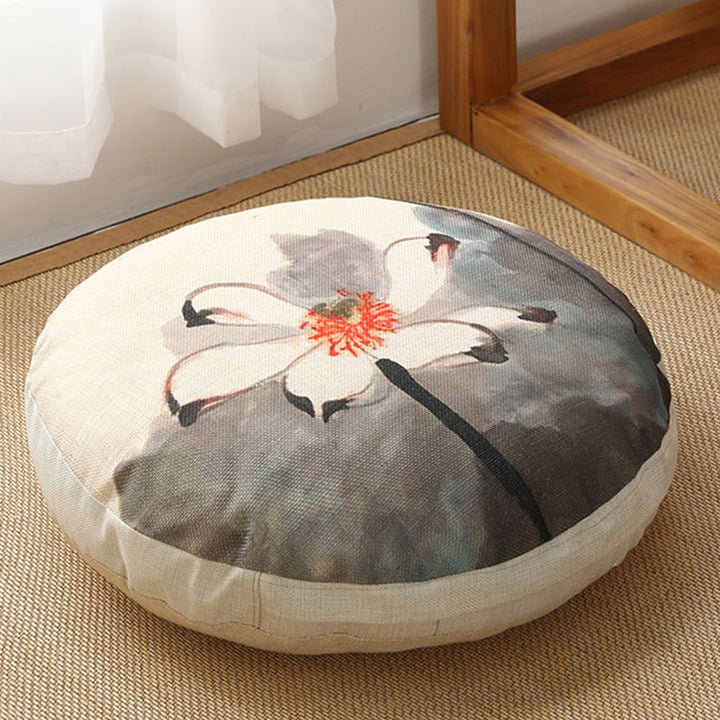 Cojín de asiento de meditación de lino con diseño Simple de loto, decoración para el hogar y la sala de estar - Desmontable - 40 cm x 10 cm - Encaje antiguo - image 33