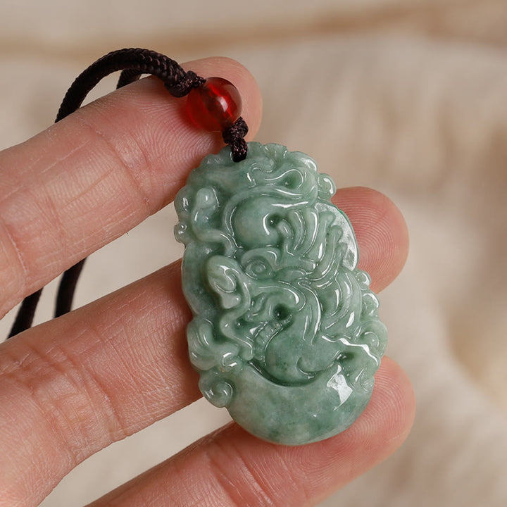 Colgante de collar de prosperidad del zodíaco chino con Buddha Stones de jade natural 12 - image 4
