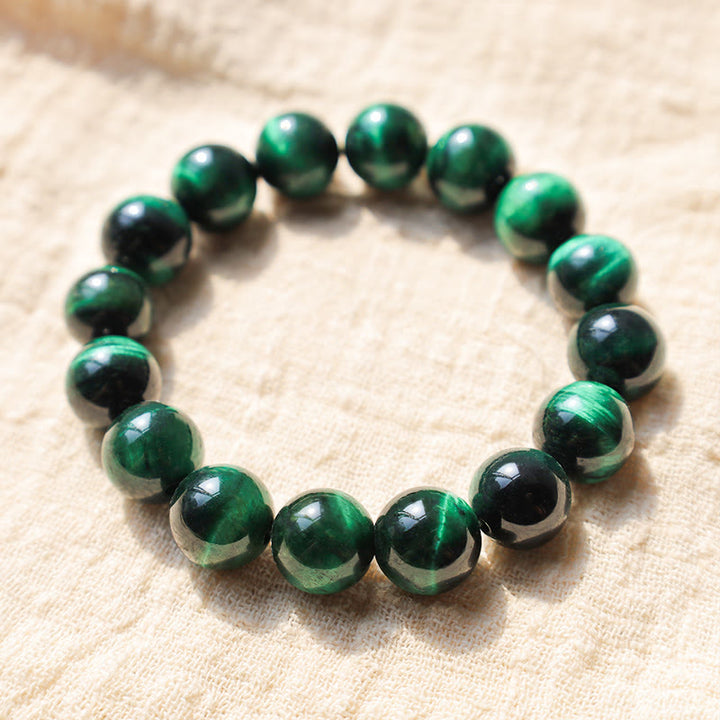 Pulsera de energía curativa para crecimiento de ojo de tigre con Buddha Stones