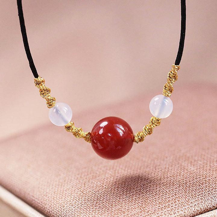 Buddha Stones, ágata roja Natural, Calcedonia, autoaceptación, cadena de confianza, pulsera, collar, colgante