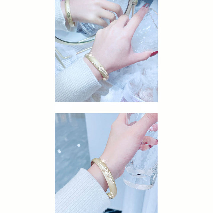 Brazalete de cobre con diseño de Sutra y corazón de Buddha Stones , brazalete de cobre con patrón grabado