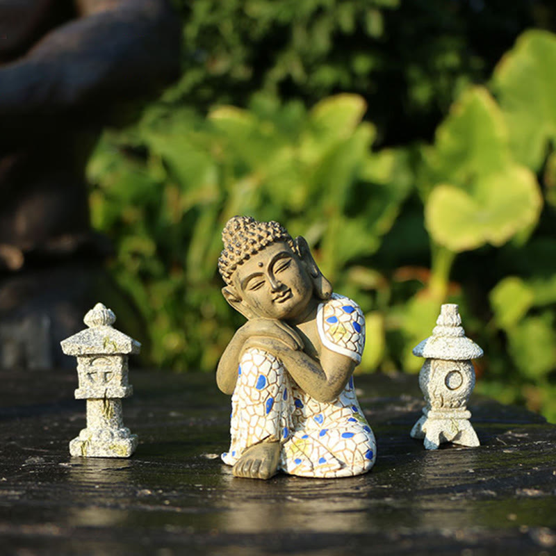 Estatua de resina de serenidad de Buda Zen meditando, decoración del hogar - image 3