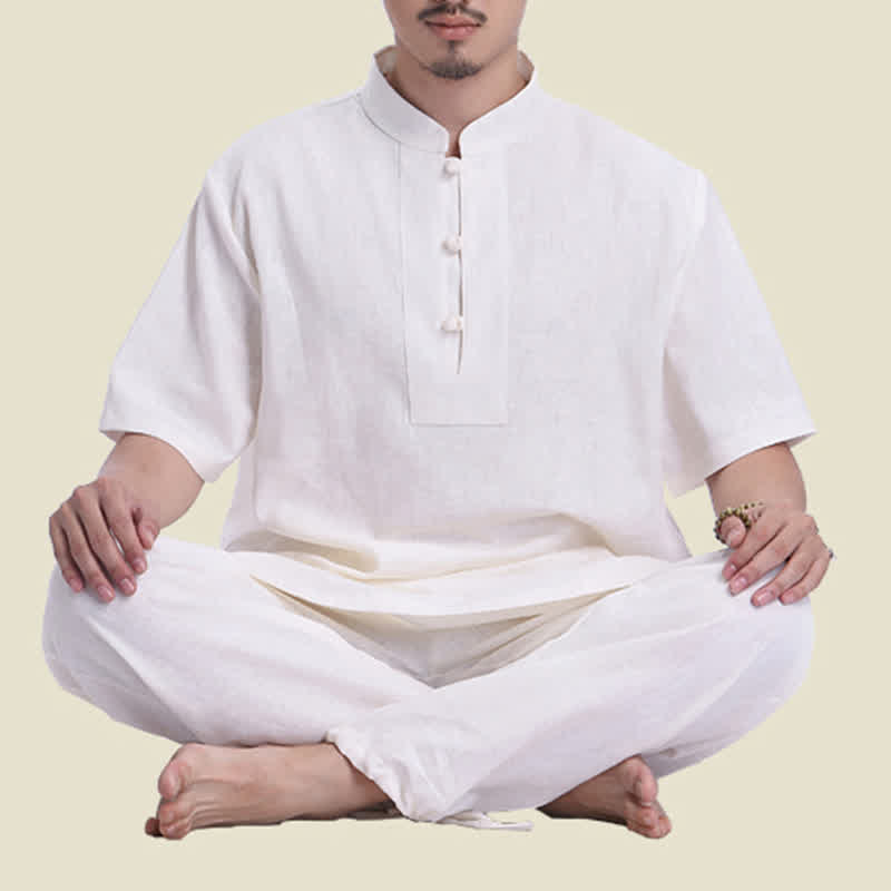 Conjunto de ropa de lino y algodón para hombre, meditación Zen espiritual, Buddha Stones, práctica de oración - image 2