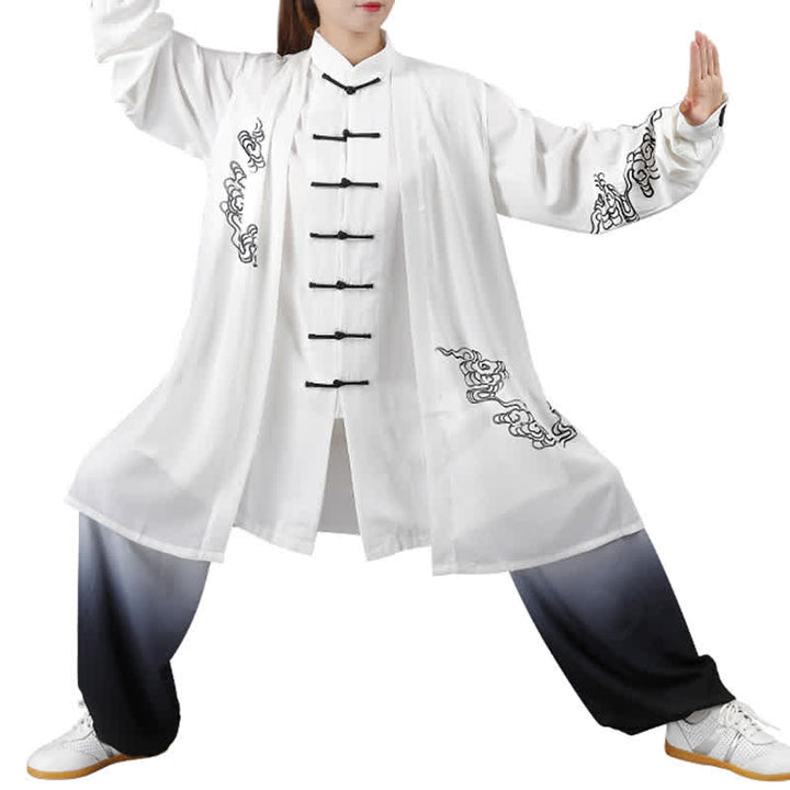 Conjunto de ropa para mujer con Buddha Stones, nubes auspiciosas, gradiente de meditación, oración, espiritualidad, zen, tai chi y qigong.
